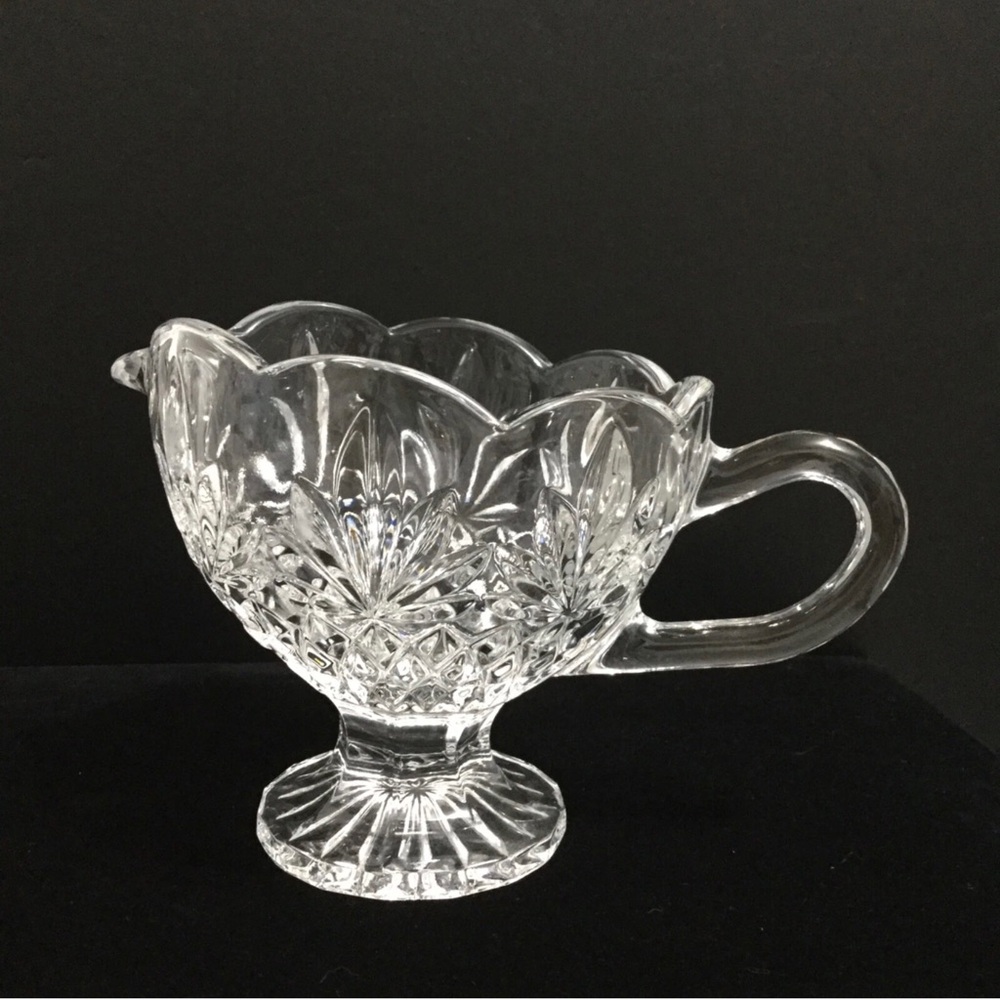 Vintage Clear Crystal Gravy Bowl by Studio Silversmith (B215)
